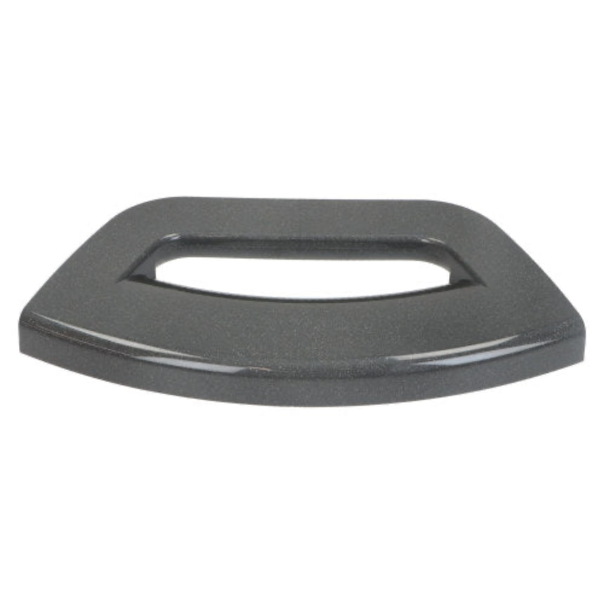 A dark gray, semi-glossy plastic replacement part with a curved triangular shape and a central cutout, shown on a plain white background.