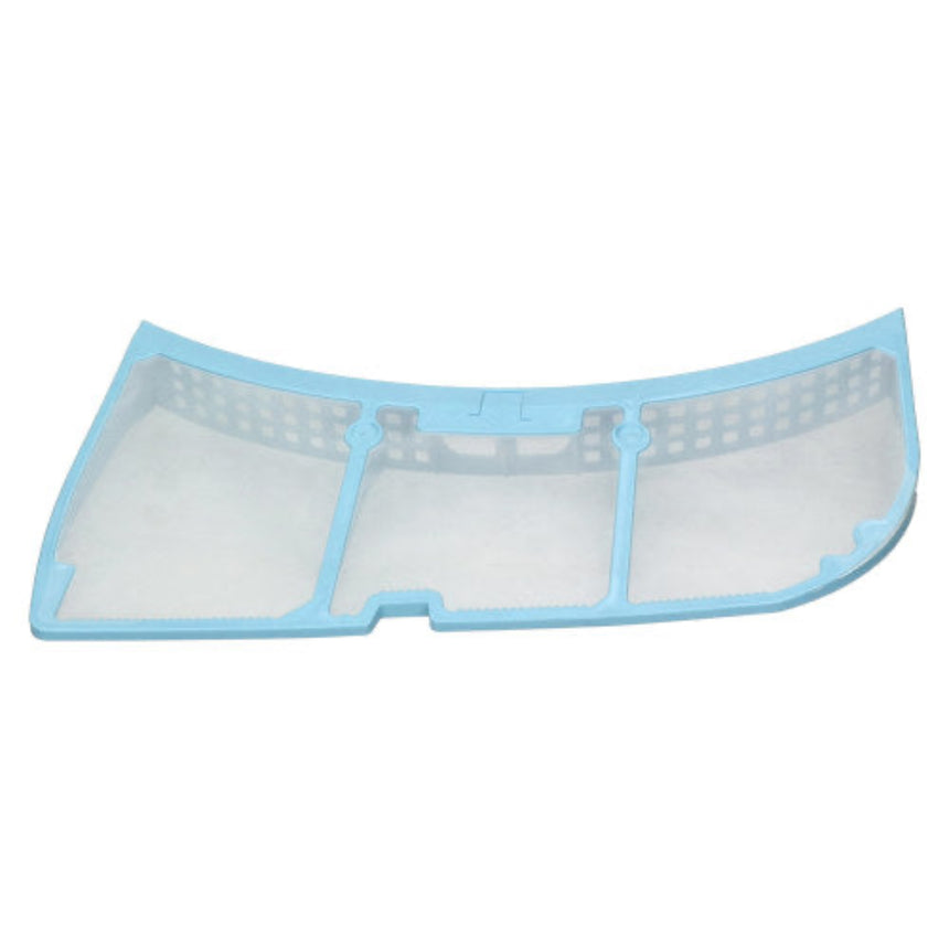 Mesh filter with blue frame on a white background