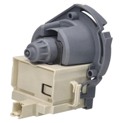 A replacement water dispenser valve assembly with a gray plastic motor housing and a beige plastic connector base, shown on a plain white background.