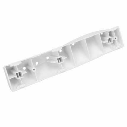 Black rectangular object with a brand logo on a white background