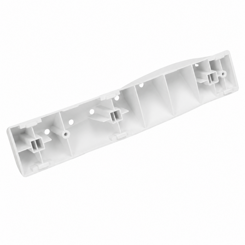 Black rectangular object with a brand logo on a white background