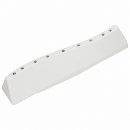 A white plastic replacement part with a series of pre-drilled holes along one side, shown on a plain white background.