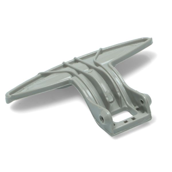 Gray plastic motorcycle fender on a white background