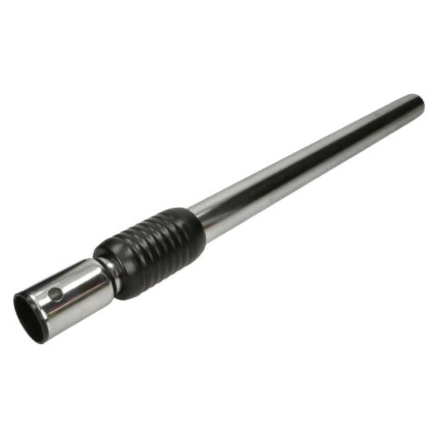 Black and silver metal rod on a white background