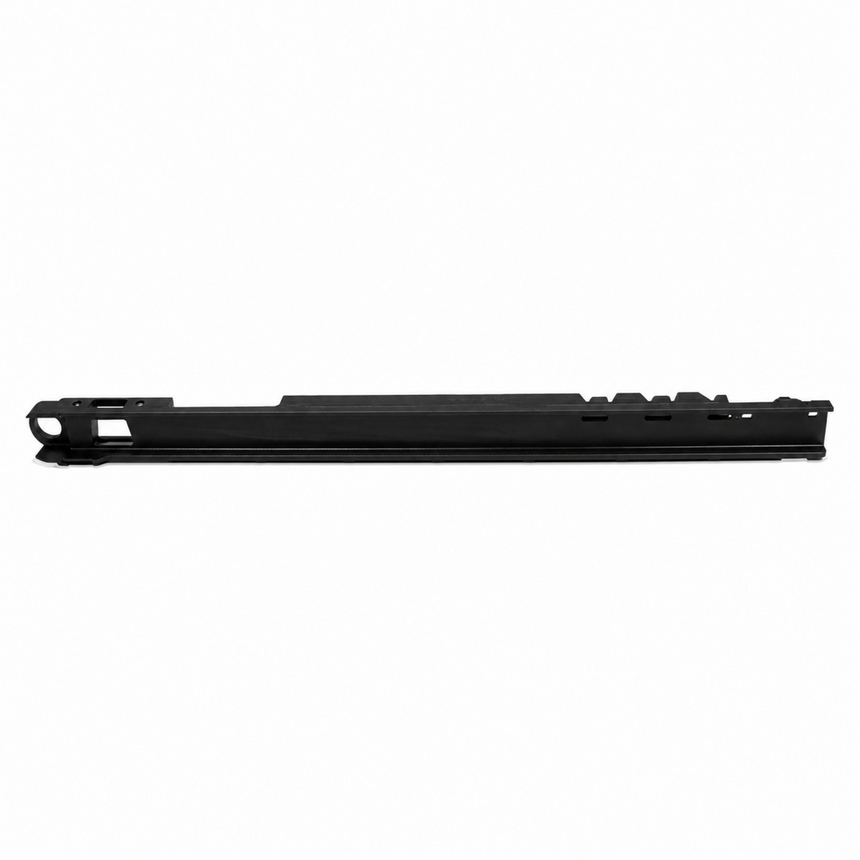 Black metal bracket on a white background