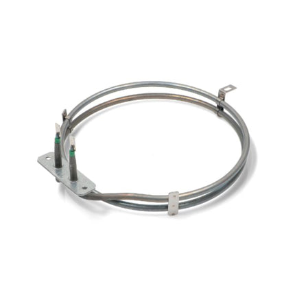 Metal heating element with wires on a white background