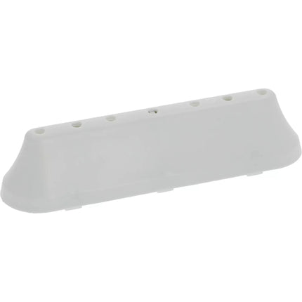 White plastic cover with multiple holes on a white background