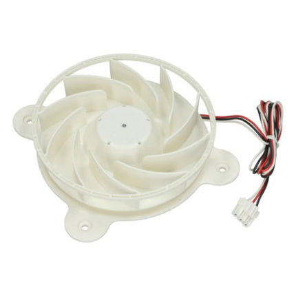 White cooling fan with wiring on a white background