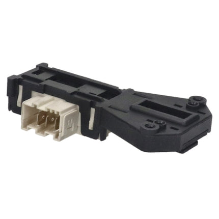 A black plastic automotive sensor module with a beige multi-pin electrical connector, shown on a plain white background.