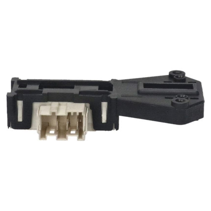 A black plastic automotive electrical connector with a multi-pin beige terminal block, shown against a plain white background.