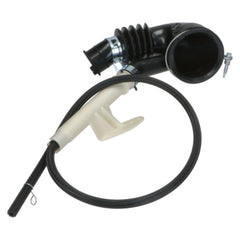 Car air intake system with black and white components on a white background