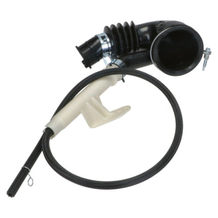 Car air intake system with black and white components on a white background
