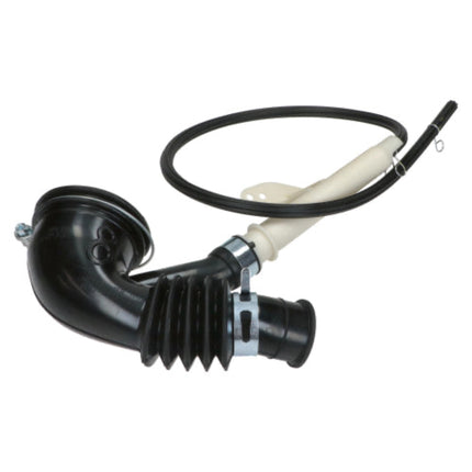 Mechanical component with black and white parts on a white background