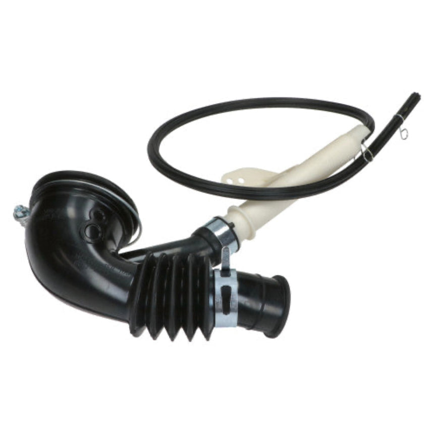 Mechanical component with black and white parts on a white background