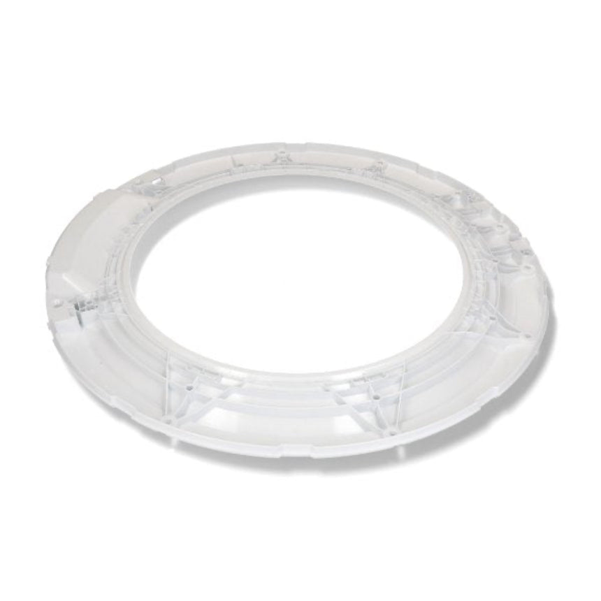 Clear plastic ring on a white background