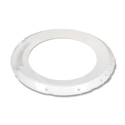 Round white plastic component on a white background
