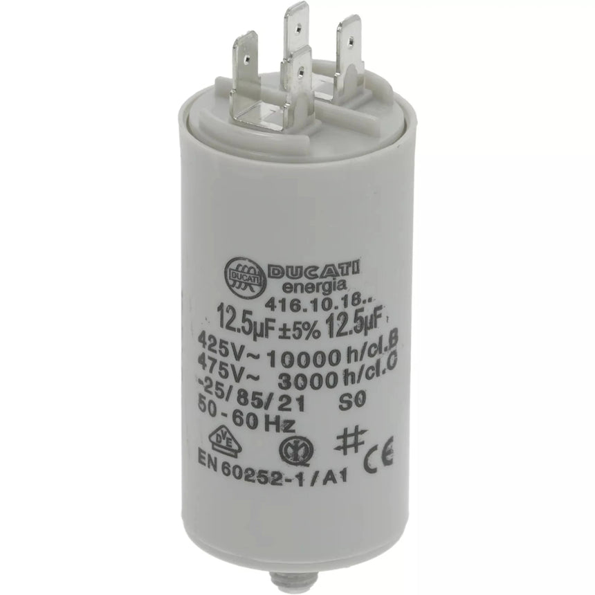 Capacitor with Ducati Energia branding on a white background