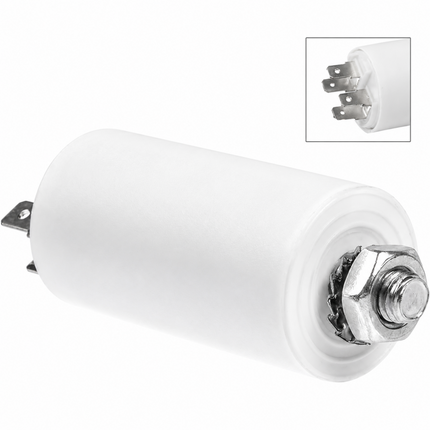 White roller with metal bearings on a white background