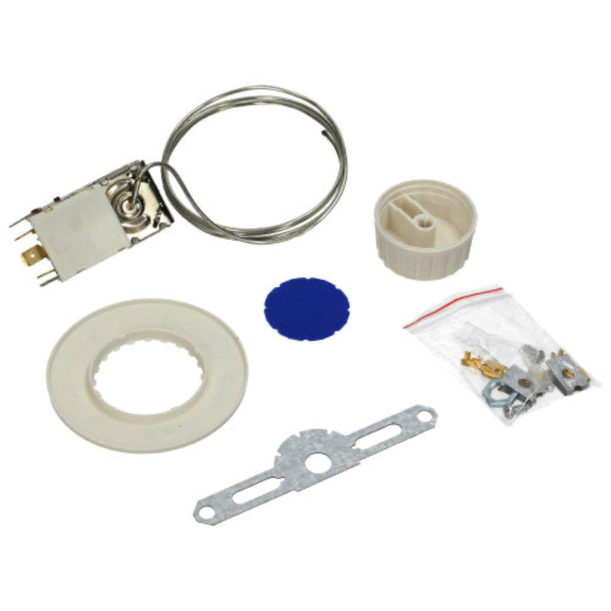 Collection of mechanical parts and components on a white background