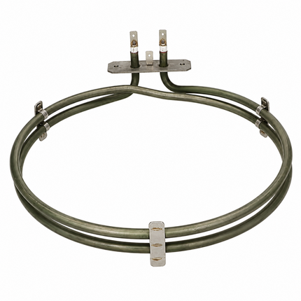 Metal heating element on a white background