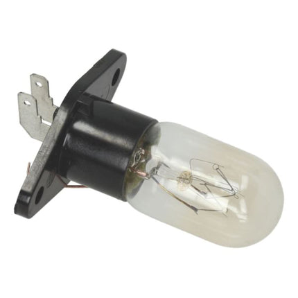 Light bulb with black base on a white background