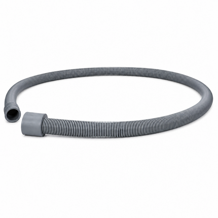 A gray corrugated flexible hose with a solid gray connector end, photographed on a clean white background.