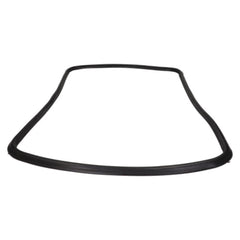 Black rubber gasket on a white background