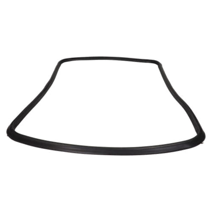 Black rubber gasket on a white background