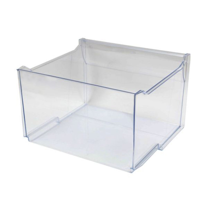 Clear plastic box on a white background