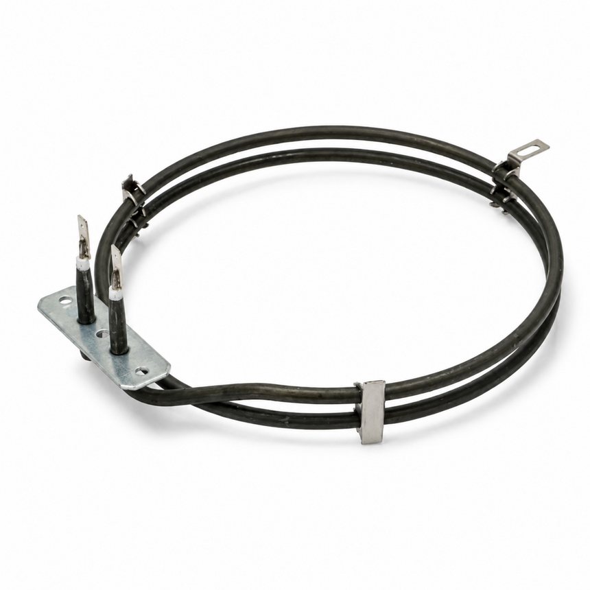 Heating element with black wires on a white background
