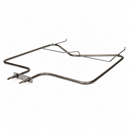 A stainless steel replacement oven rack with two mounting brackets, shown on a plain white background.