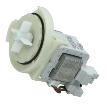Mechanical component with white and metallic parts on a white background