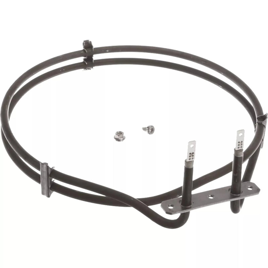 Black metal heating element on a white background