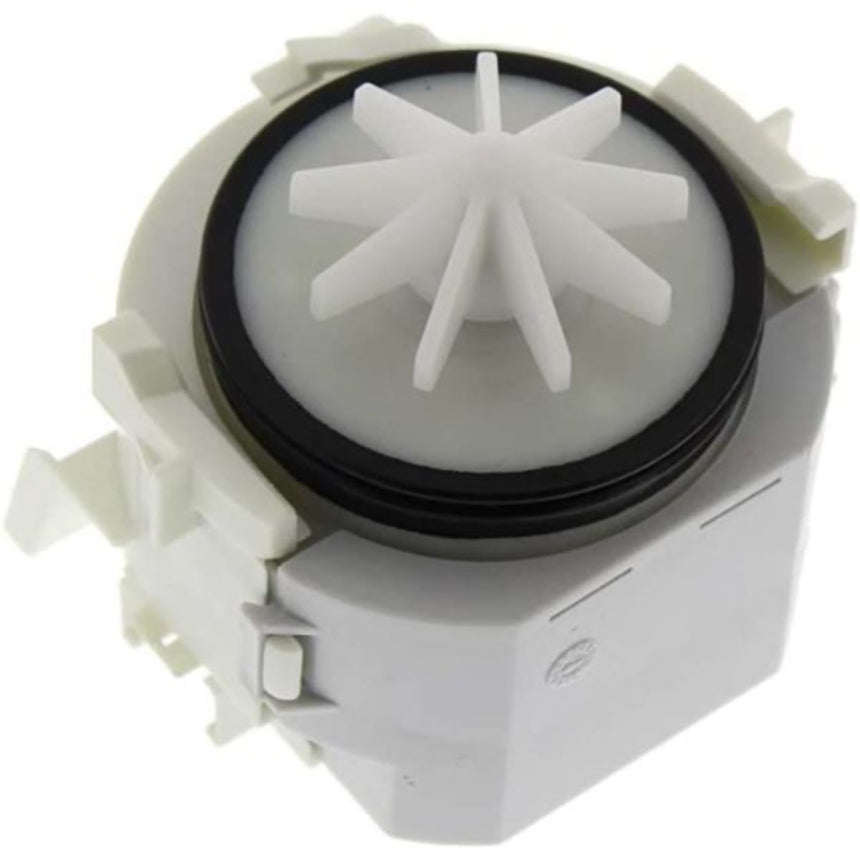 Mechanical component with white and gray design on a white background
