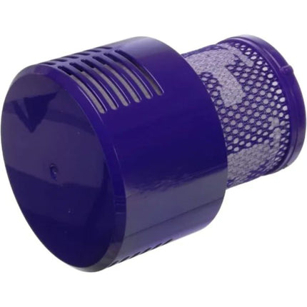 Blue cylindrical air freshener with mesh cover on a white background
