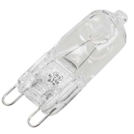 Clear halogen light bulb on a white background