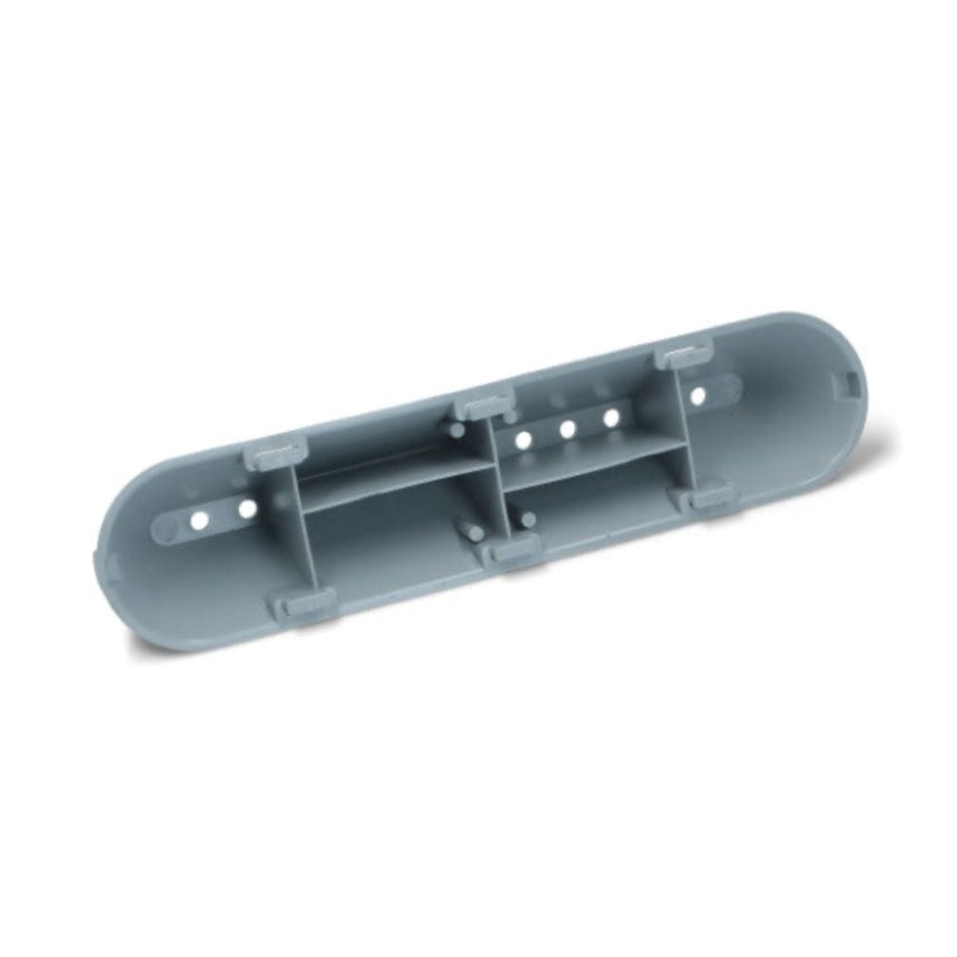 Gray plastic component on a white background