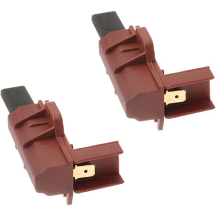 Two brown plastic connectors with gold contacts on a white background