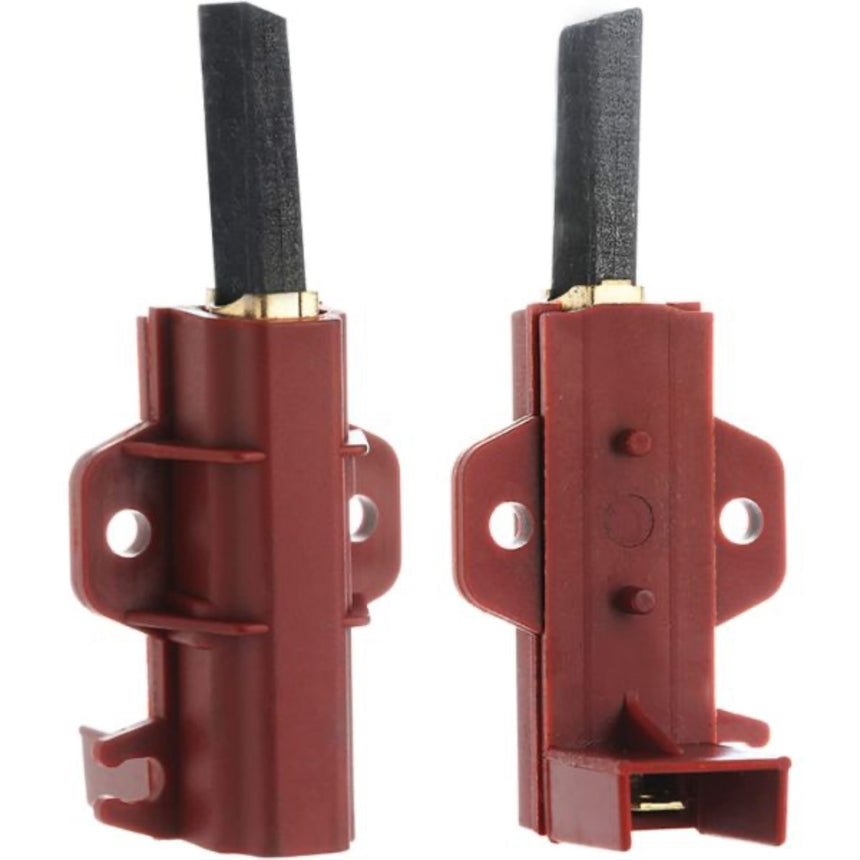 Two red ignition coils with black connectors on a white background
